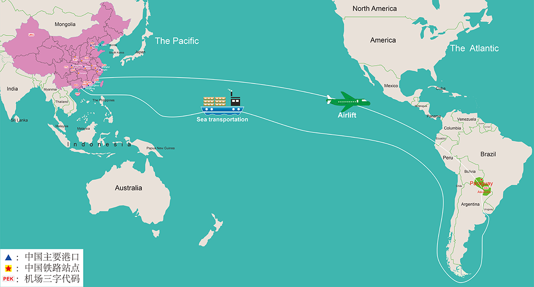 envíos y envíos aéreos desde china a paraguay